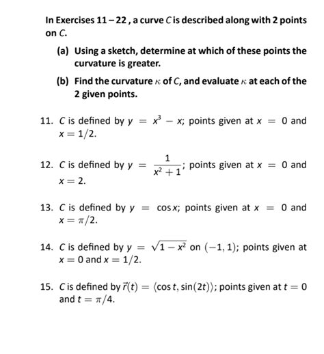 Solved In Exercises 11 22 A Curve Cis Described Along With Chegg