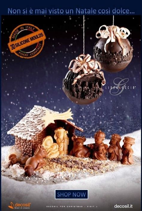 Presepe E Sfere Di Cioccolato In 3D Realizzate Con Stampi Decosil