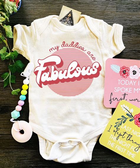 Pride Bodysuit Two Dads Baby Gift I Have Two Dads LGBTQ Bodysuit Gay Pride Bodysuit Adopted