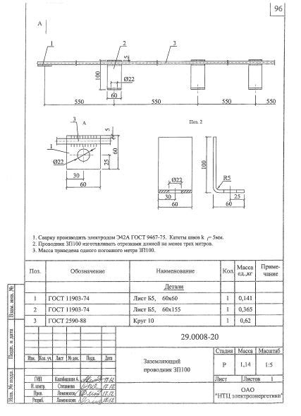 Заземляющий проводник ЗП-100 (29.0008-20) 1,14 кг