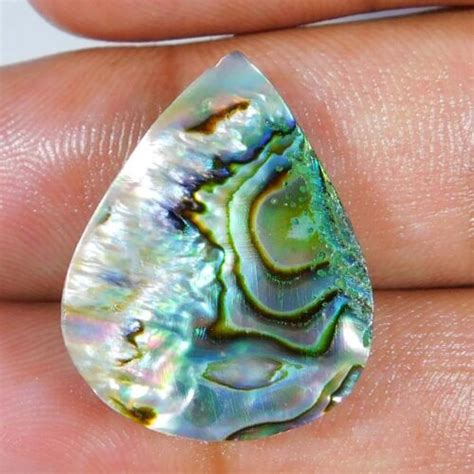 15 8Cts 100 Natural PAUA ABALONE SHELL Pear Cabochon Loose Gemstone