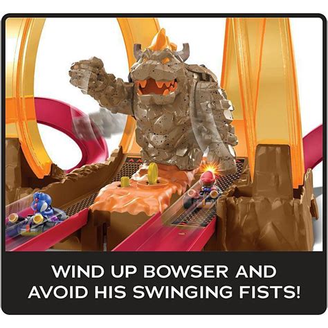 Conjunto De Pistas Do Castelo Do Caos Do Bowser Blue Yoshi Mario Kart Hot Wheels Mattel