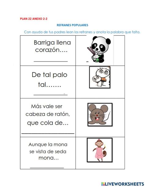 Completa Los Refranes Activity