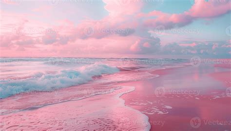 AI generated Pink beach pink sky pink sea 41286944 Stock Photo at Vecteezy