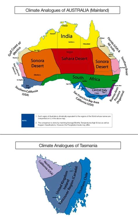 Mapped Australian Climates Compared To Other Regions Around The World