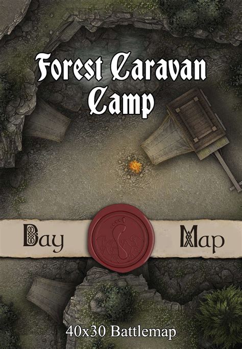 40x30 Battlemap Forest Caravan Camp Seafoot Games Camps