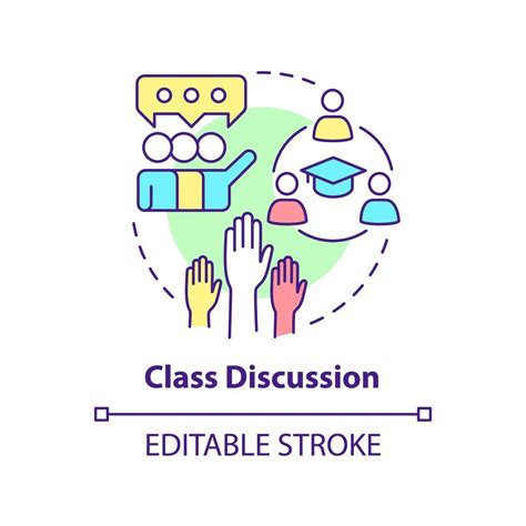 Class Discussion Concept Icon Group Meetings Learning Environment Abstract Idea Thin Line