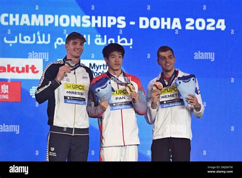 Doha Qat 15th Feb 2024 Alessandro Miressi ITA Wins A Silver Medal