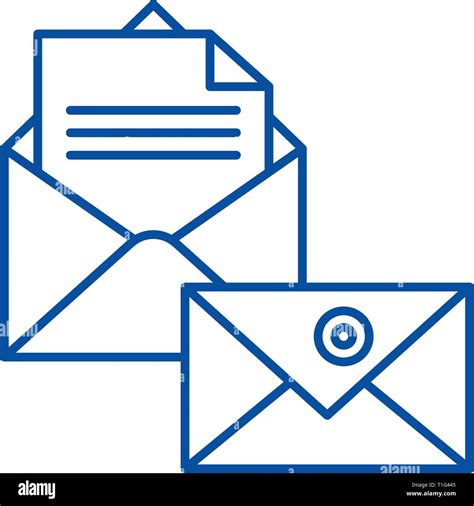 Business Correspondence Line Icon Concept Business Correspondence Flat