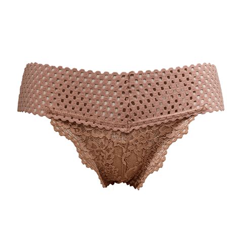 Calcinha Tanga Em Renda Nude Blend Lingerie Feminina Liebe Nunca