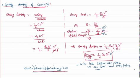 Energy Density Of Capacitor In Electric Potential And Capacitance Youtube