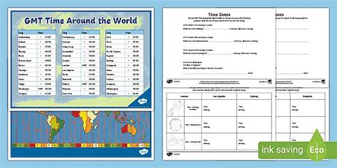 International / World Time Zones Worksheet (teacher made) - Worksheets Library