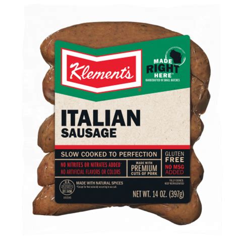 Klement S Italian Sausage 14 Oz Smiths Food And Drug