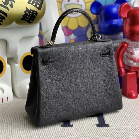 Hermes Kelly 25cm Touch Togo 拼 Lizard 禦用原裝蜥蜴皮 89 Noir 黑色 金扣 Qatar