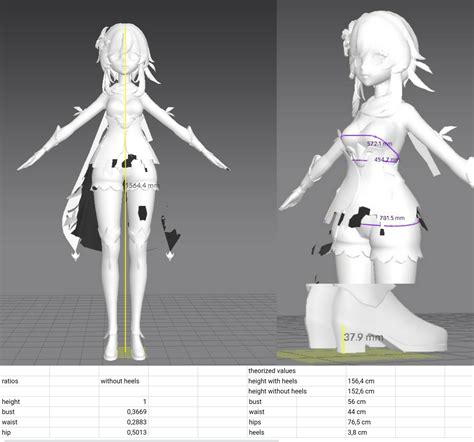 The Three Sizes Of Girl Characters Using 3d Model Genshin Impact Hoyolab