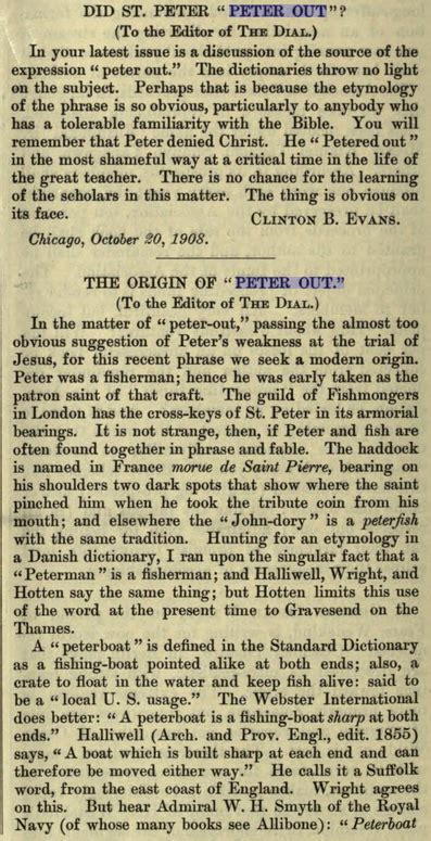 etymology - What is the origin of the expression to "peter out" meaning ...