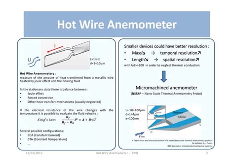 Hot Wire Anemometer Microfabrication PDF Chemistry Science