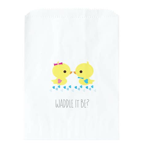 Gender Reveal Waddle It Be Yellow Ducks Favor Bag Zazzle Gender