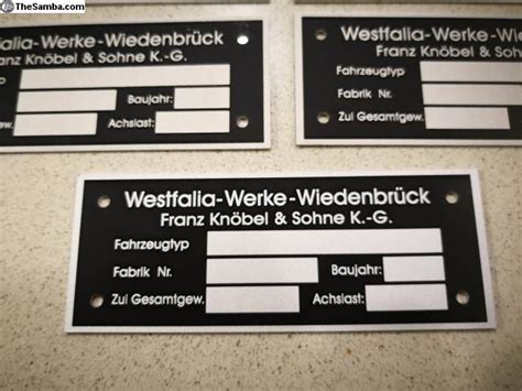 TheSamba VW Classifieds Westfalia Trailer Blank ID Tags