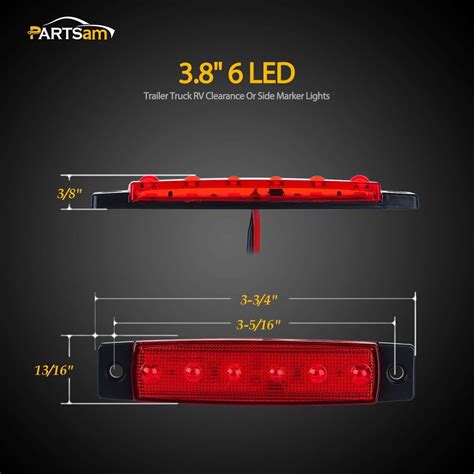 Partsam Luces Led Rojas De Liquidaci N De Luces Led Traseras Para