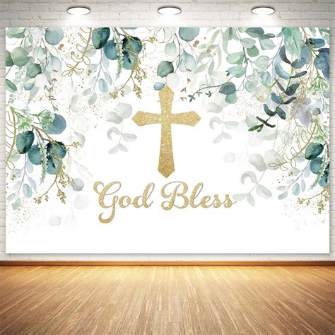 Buy GiuMsi 7X5FT Polyester God Bless Photography Mi Bautizo Backdrop