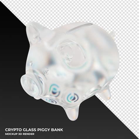 Premium Psd Horizen Zen Glass Piggy Bank With Crypto Coins D