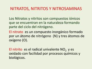 Nitrosaminas Y Su Toxicolog A Alimentaria Ppt