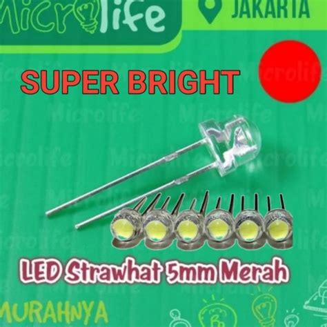 Jual Lampu Led Super Bright Merah Mm Strawhat Lampu Strawhat Mm Merah