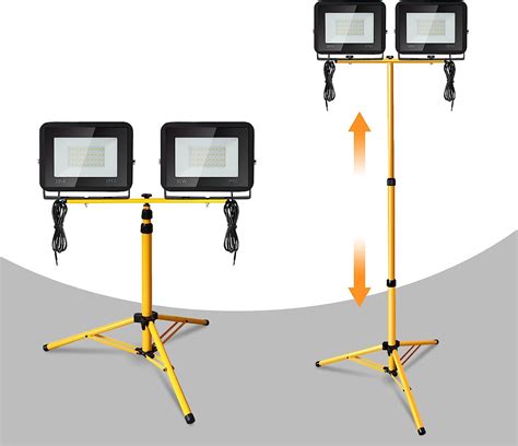 Herrselsam LED Baustrahler Mit Stativ 2x50W LED Strahler