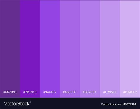 Purple gradient color palette Royalty Free Vector Image