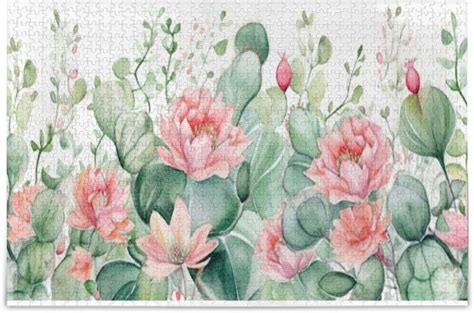 Dreamtimes Jigsaw Puzzles Pieces For Adults Watercolor Cactus Kid