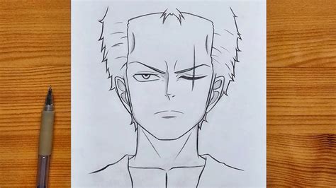 How To Draw Zoro From One Piece Roronoa Zoro Step By Step Easy Anime Idea Drawing For