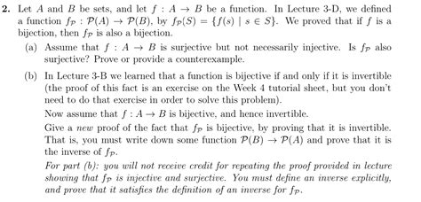 Solved Let A And B Be Sets And Let F AB Be A Function Chegg