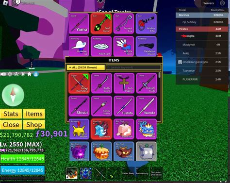 Blox Fruits 30m Bounty Kitsune Using Awakening Shark FULL Gear