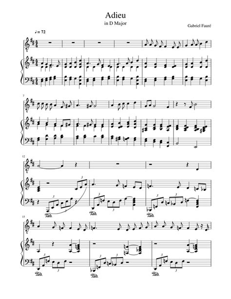 Adieu Sheet Music For Piano Vocals Piano Voice