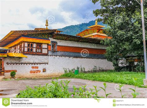 Traditional Bhutanese Temple Architecture in Bhutan. Stock Image ...