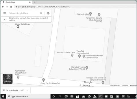 gambaran kondisi awal tampilan  google maps  lokasi sentra wisata