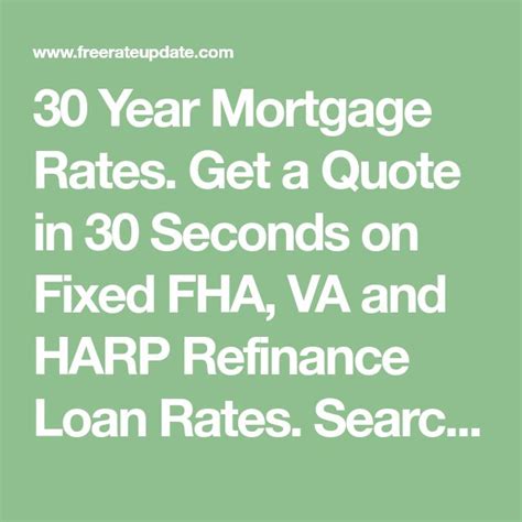 30 Year Mortgage Rates. Get a Quote in 30 Seconds on Fixed FHA, VA and ...