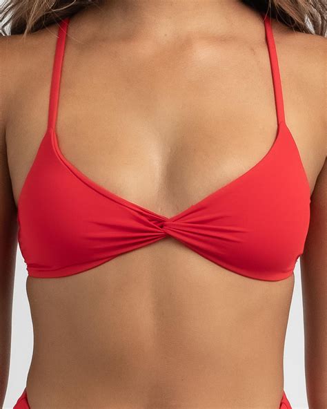 Shop Topanga Kenny Twist Bralette Bikini Top In Chilli Red Fast