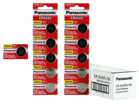 Panasonic Cr2025 165mah 3v Lithium Limno2 Coin Cell Battery 1 Piece Tear Strip Sold