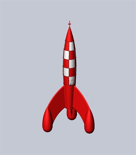 Tintin Destination Moon Rocket Detailed Printable Model 3D model 3D ...