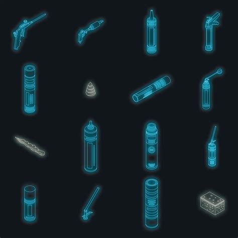 Polyurethane Foam Icons Set Vector Neon 12332267 Vector Art At Vecteezy