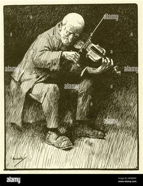 The Old Fiddler Old Man Playing A Violin Stock Photo Alamy