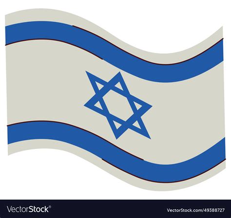 Israel flag waving Royalty Free Vector Image - VectorStock