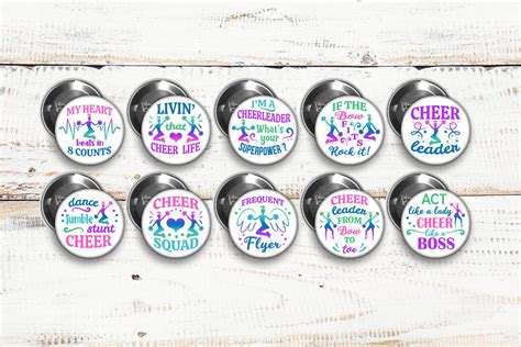 Cheer Pins Perfect For Party Favors Or Team Ts Set Of 10 Etsy