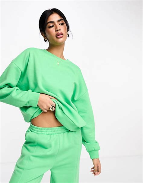 Asos Design Oversize Sweatshirt In Leuchtendem Grün Asos