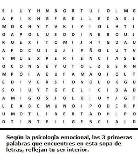 Según la Psicología Positiva las 3 primeras palabras que encuentres en