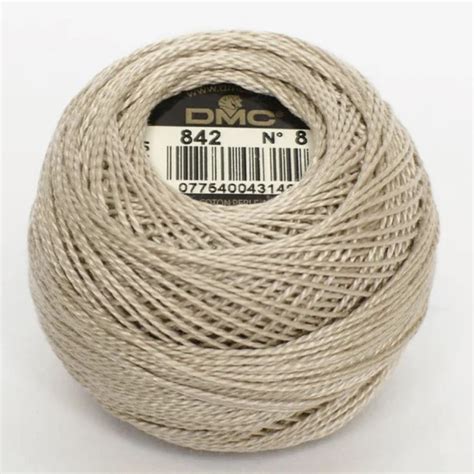 DMC Perle 8 No. 842 Very Light Beige Brown - Fabric Patch