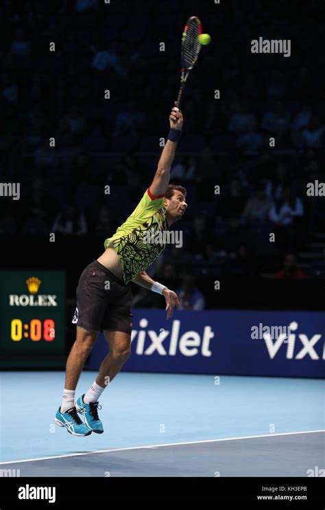 Jean Julien Rojer Serves During His Doubles Match With Team Mate Horia