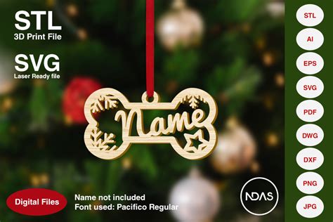 Dog Bone Christmas Decoration Ornament Graphic by Ndas · Creative Fabrica